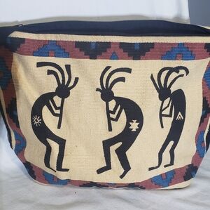 Kokopelli Fertility Native American God Boho Canvas Bag